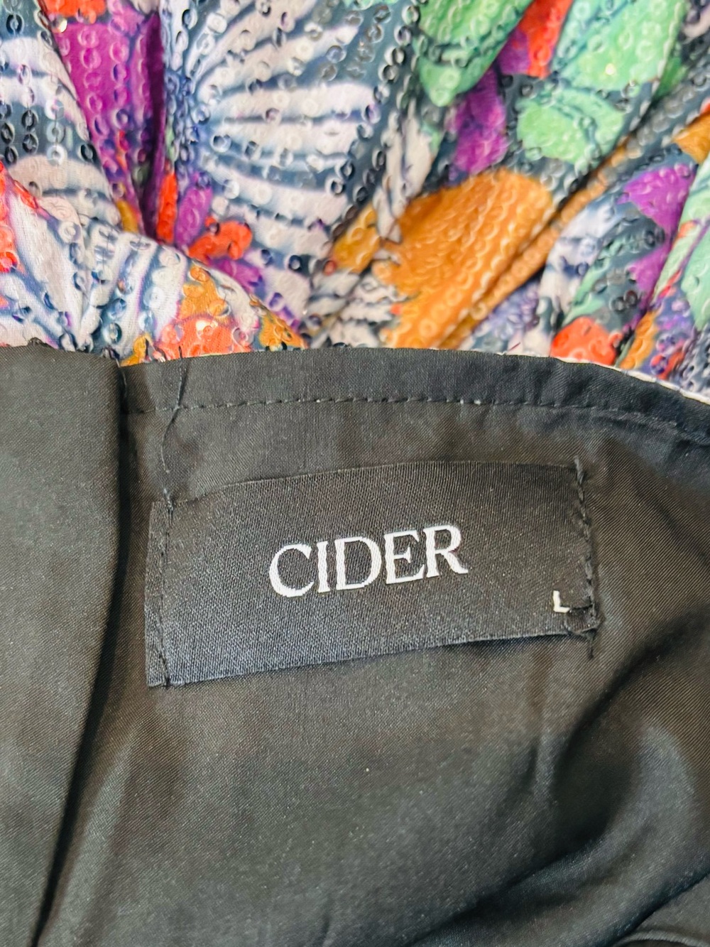 Cider Flower Power Sequin Halter Wide Leg Jumpsuit 70s Disco Halloween 60s - Picture 8 of 8